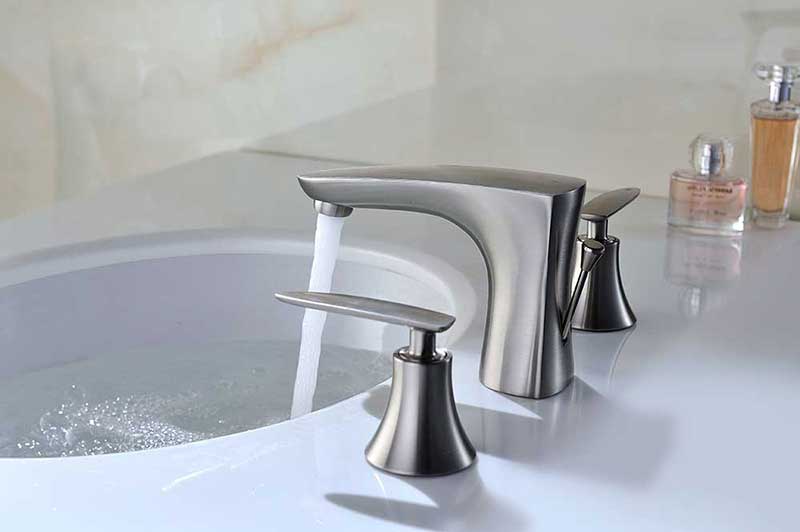 Anzzi Chord Series 2-Handle Bathroom Sink Faucet in Brushed Nickel 7