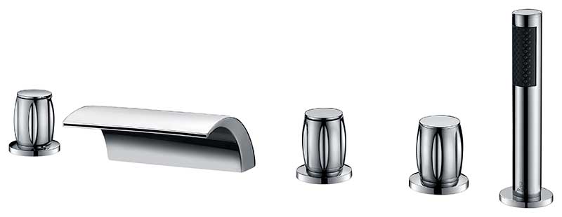 Anzzi Della 3-Handle Deck-Mount Roman Tub Faucet in Chrome FR-AZ043CH