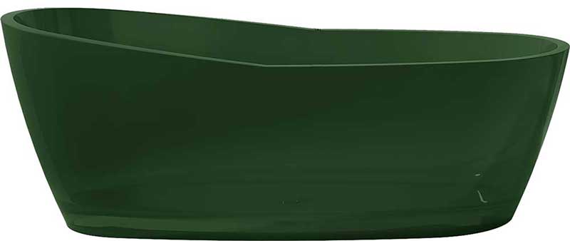Anzzi Ember 5.4 ft. Man-Made Stone Freestanding Non-Whirlpool Bathtub in Emerald Green and Dawn Series Faucet in Chrome 3