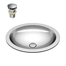 Anzzi Romaic 19 in. Handmade Drop-in Oval Bathroom Sink in Hammered Nickel BS-003