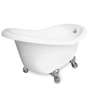 American Bath Factory Ascot 60" White AcraStone Tub & Drain, No Faucet Holes