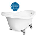 American Bath Factory Champagne Ascot 60" White AcraStone Tub & Drain, 7" Faucet Holes