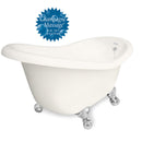 American Bath Factory Champagne Ascot 60" Bisque AcraStone Tub & Drain , 7" Faucet Holes
