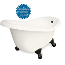 American Bath Factory Champagne Ascot 60" Bisque AcraStone Tub & Drain , 7" Faucet Holes