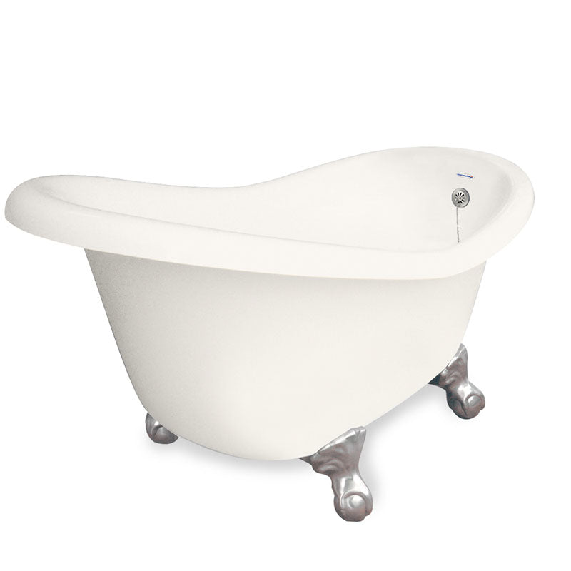 American Bath Factory Ascot 60" Bisque AcraStone Tub & Drain, No Faucet Holes