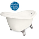 American Bath Factory Champagne Ascot 60" Bisque AcraStone Tub & Drain , 7" Faucet Holes