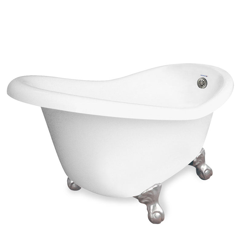 American Bath Factory Ascot 60" White AcraStone Tub & Drain, 7" Faucet Holes
