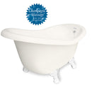 American Bath Factory Champagne Ascot 60" Bisque AcraStone Tub & Drain, No Faucet Holes