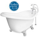 American Bath Factory Champagne Ascot 60" White AcraStone Package