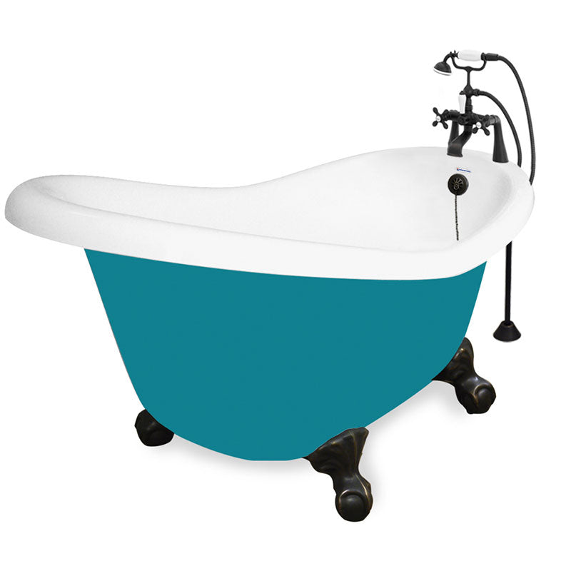 American Bath Factory 60" Ascot in Splash of Color with Old World Bronze Finish and F900A Deck Mount