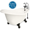 American Bath Factory Champagne Ascot 60" Bisque AcraStone Package