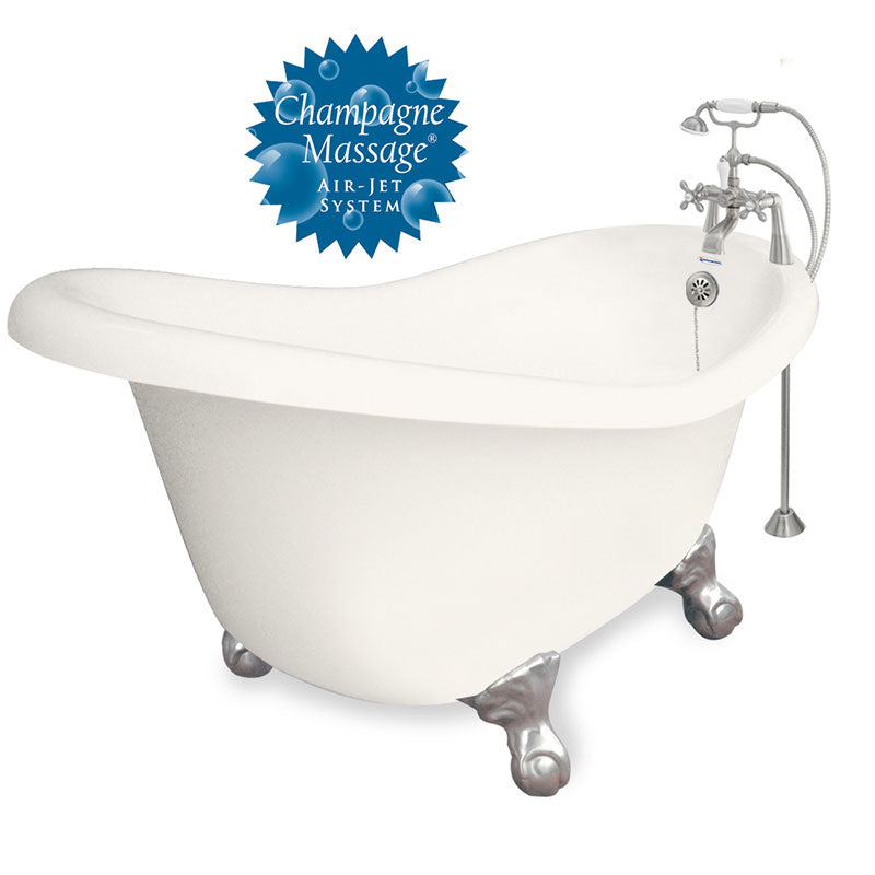 American Bath Factory Champagne Ascot 60" Bisque AcraStone Package
