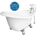 American Bath Factory Champagne Ascot 60" White AcraStone Package