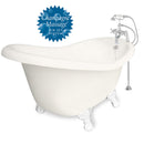 American Bath Factory Champagne Ascot 60" Bisque AcraStone Package