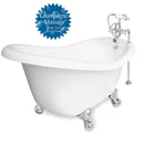 American Bath Factory Champagne Ascot 60" White AcraStone Package