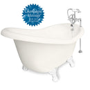American Bath Factory Champagne Ascot 60" Bisque AcraStone Package