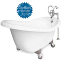 American Bath Factory Champagne Ascot 60" White AcraStone Package