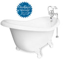 American Bath Factory Champagne Ascot 60" White AcraStone Package