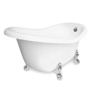 American Bath Factory Ascot 60" White AcraStone Tub & Drain, 7" Faucet Holes