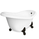 American Bath Factory Ascot 60" White AcraStone Tub & Drain, No Faucet Holes