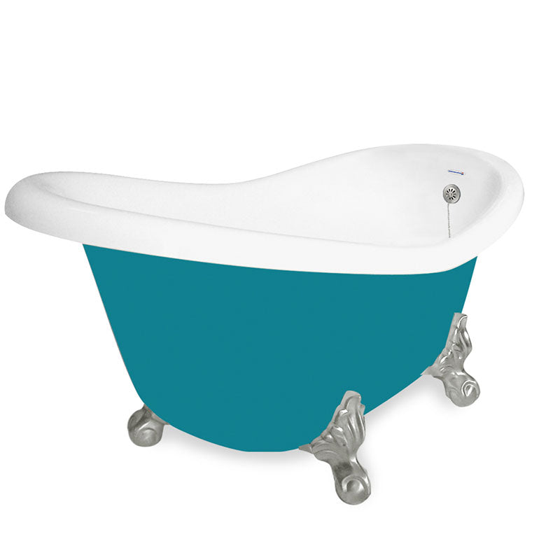 American Bath Factory Ascot 60" Splash of Color AcraStone Tub & Drain, No Faucet Holes