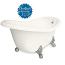 American Bath Factory Champagne Ascot 60" Bisque AcraStone Tub & Drain, No Faucet Holes