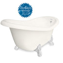 American Bath Factory Champagne Ascot 60" Bisque AcraStone Tub & Drain , No Faucet Holes