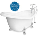 American Bath Factory Champagne Ascot 60" White AcraStone Package