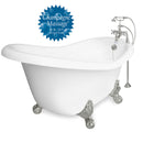 American Bath Factory Champagne Ascot 60" White AcraStone Package