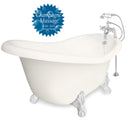 American Bath Factory Champagne Ascot 60" Bisque AcraStone Package
