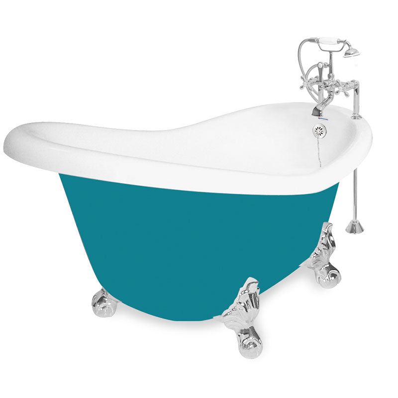 American Bath Factory 60" Ascot in Splash of Color with Chrome Finish and F100A Deck Mount
