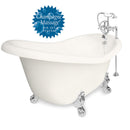 American Bath Factory Champagne Ascot 60" Bisque AcraStone Package