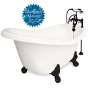 American Bath Factory Champagne Ascot 60" Bisque AcraStone Package