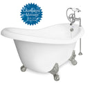 American Bath Factory Champagne Ascot 60" White AcraStone Package