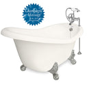 American Bath Factory Champagne Ascot 60" Bisque AcraStone Package