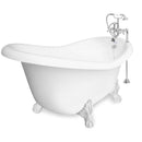 American Bath Factory Champagne Ascot 60" White AcraStone Package