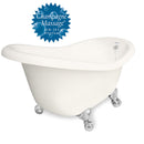 American Bath Factory Champagne Marilyn 67" Bisque AcraStone Tub & Drain , 7" Faucet Holes