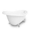 American Bath Factory Marilyn 67" White AcraStone Tub & Drain, 7" Faucet Holes