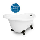 American Bath Factory Champagne Marilyn 67" White AcraStone Tub & Drain, No Faucet Holes
