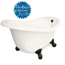 American Bath Factory Champagne Marilyn 67" Bisque AcraStone Tub & Drain, No Faucet Holes