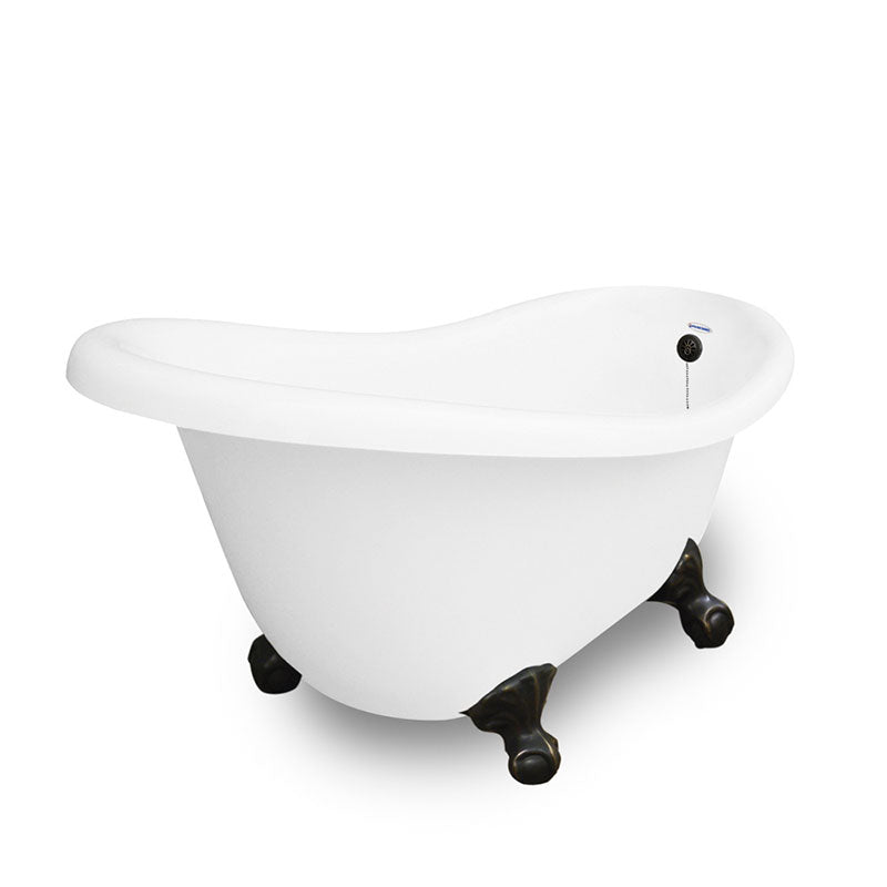 American Bath Factory Marilyn 67" White AcraStone Tub & Drain, 7" Faucet Holes