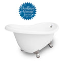 American Bath Factory Champagne Marilyn 67" White AcraStone Tub & Drain, No Faucet Holes