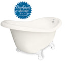 American Bath Factory Champagne Marilyn 67" Bisque AcraStone Tub & Drain, No Faucet Holes