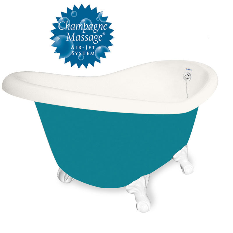 American Bath Factory 67" Marilyn in Bisque and Splash of Color with White Finish and None