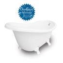American Bath Factory Champagne Marilyn 67" White AcraStone Tub & Drain , 7" Faucet Holes