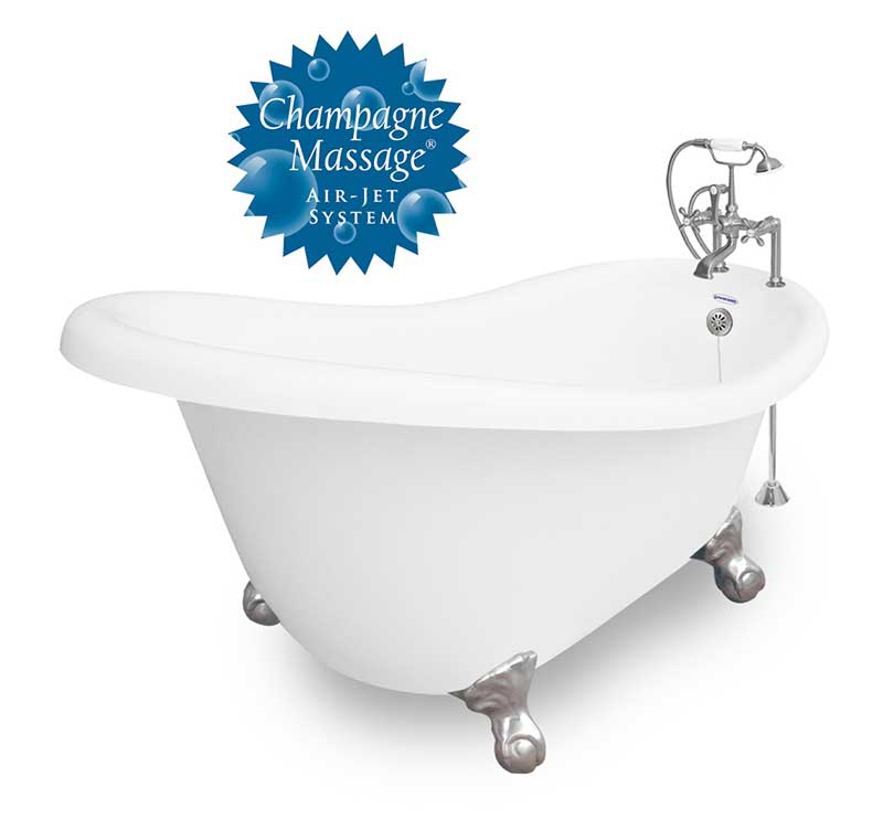 American Bath Factory Champagne Marilyn 67" White AcraStone Package