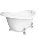 American Bath Factory Marilyn 67" White AcraStone Tub & Drain, No Faucet Holes