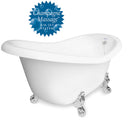 American Bath Factory Champagne Marilyn 67" White AcraStone Tub & Drain, No Faucet Holes