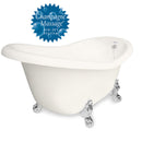 American Bath Factory Champagne Marilyn 67" Bisque AcraStone Tub & Drain, No Faucet Holes