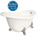 American Bath Factory Champagne Marilyn 67" Bisque AcraStone Tub & Drain, No Faucet Holes